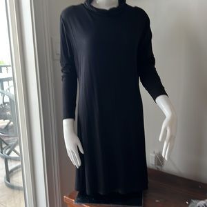 Long sleeve cowl neck black dress
